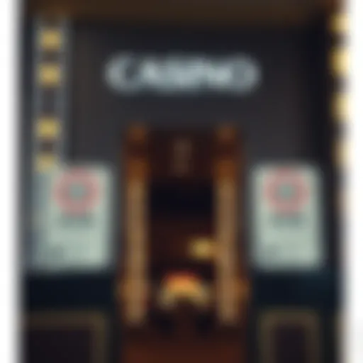 Casino entrance showcasing age restriction signage