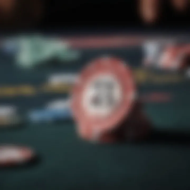 A close-up of poker chips representing investment in the game