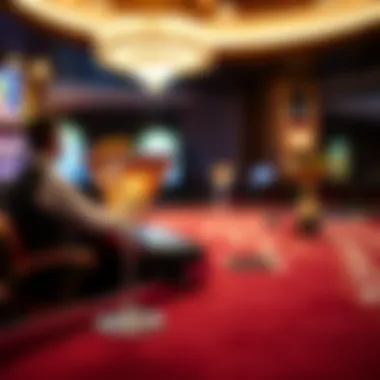 High-End Gaming Indulgence Elegant cocktail served at a high-stakes gaming table