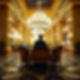 Luxurious hotel lobby in Las Vegas