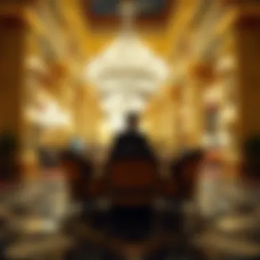 Luxurious hotel lobby in Las Vegas