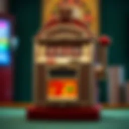 Artistic representation of a classic slot machine money box