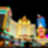 Stunning exterior view of a Las Vegas casino illuminated at night