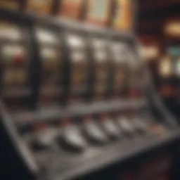 Detailed view of a slot machine's internal mechanics