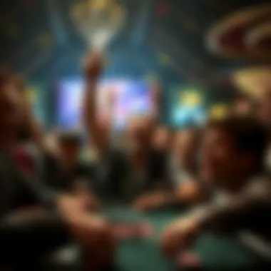 Celebrating Poker Champions Celebration of a poker champion