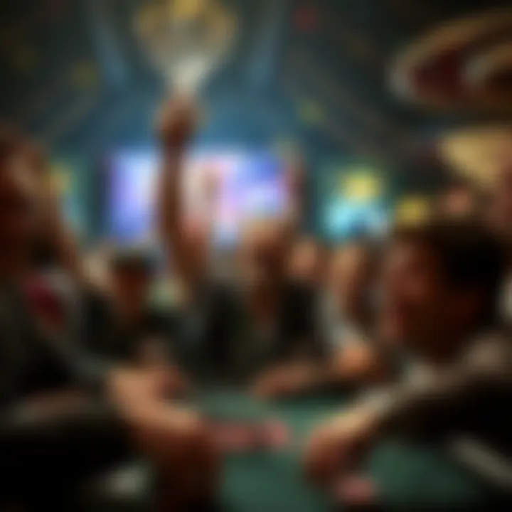 Celebrating Poker Champions Celebration of a poker champion